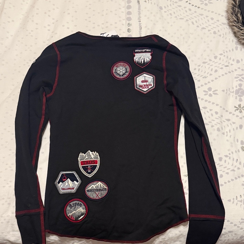 Alp N Rock Black Top with Red Stitching and Patches - Picture 2 of 5